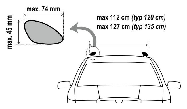 Příčníky MENABO Brio ALU 135 cm