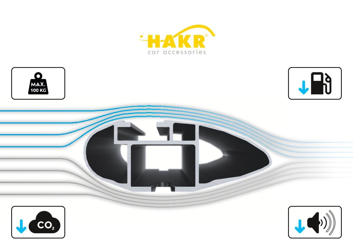Příčné nosiče HAKR ALU Wing Profile silver