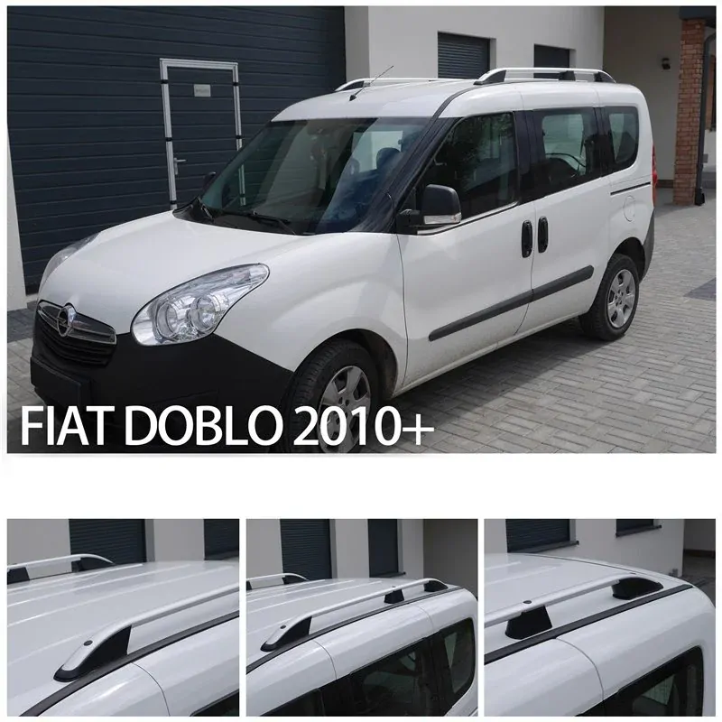 Podélné nosiče stříbrné Fiat Doblo II, r.v. 2010-2022