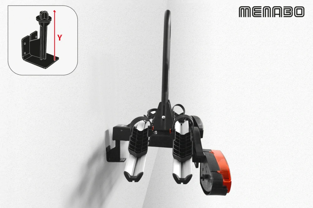 Nástěnný držák nosičů kol na tažné zařízení MENABO Wall Hook