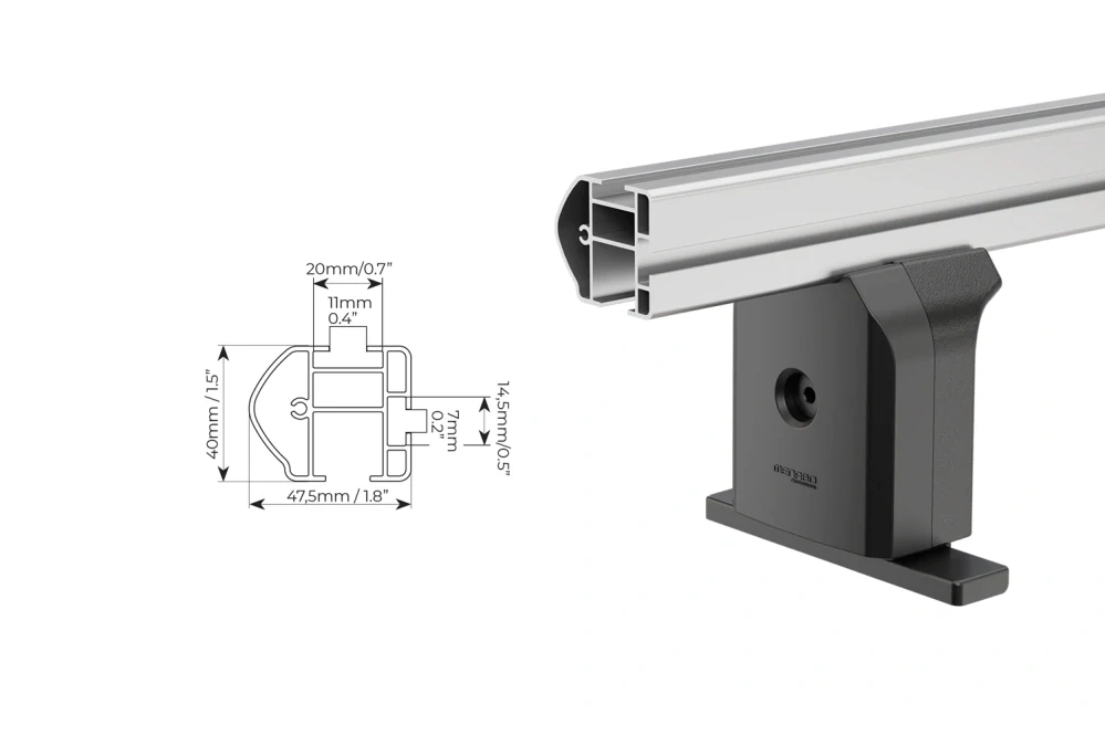 Střešní nosiče MENABO Professional Airdyn ALU - 3 nosníky