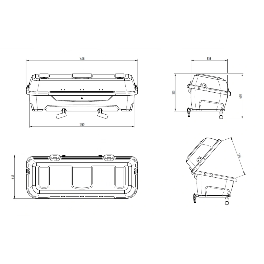 Transportní box na tažné zařízení pro nosiče Wjenzek VARIANT 3 nebo VARIANT 3+1