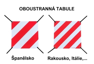 Výstražná tabule celoreflexní oboustranná (Itálie + Španělsko) pro označení nosičů kol