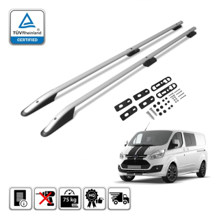 Podélné nosiče stříbrné Ford Tourneo Custom, r.v. 2012-2023 - krátká verze L1
