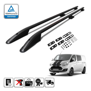 Podélné nosiče černé Ford Tourneo Custom, r.v. 2012-2023 - dlouhá verze L2